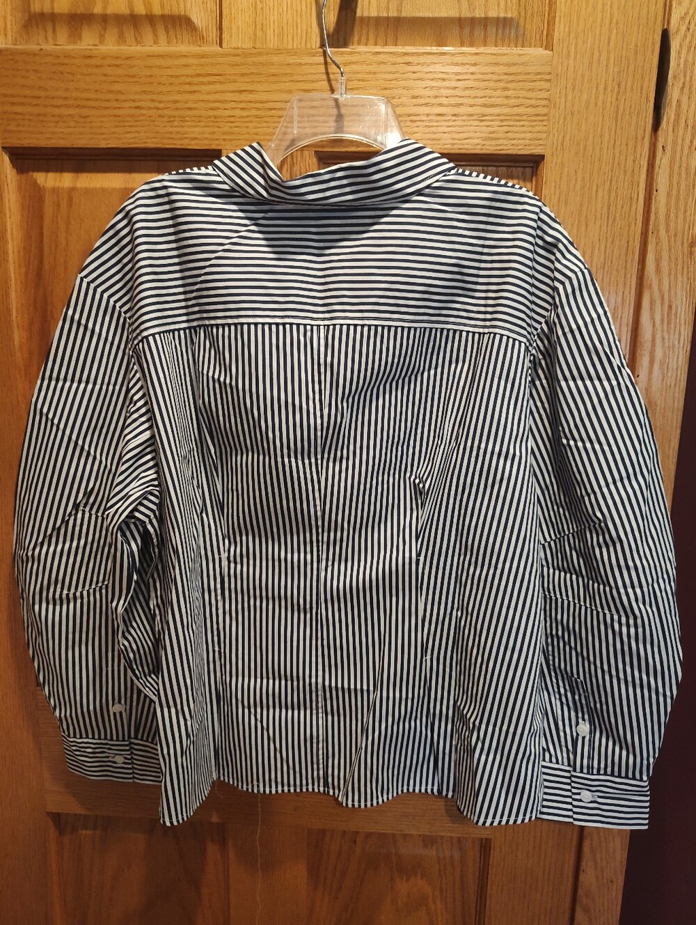Future Collective Barrel Sleeve Striped Button-Down Shirt, Pleated - Picture 3 of 12
